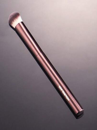 1 pezzo Pennello a mezzaluna in alluminio pieno, medio, pennello per trucco in fibra per coprire, sfumare l'ombretto, illuminare