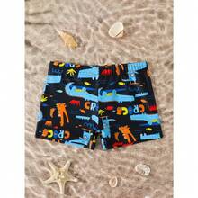 RWX VEST Baby Swim Trunks With Crocodile Print - Blue - Comfortable And Fun For The Beach And Pool 2025 B3637 - 黑色 - 查看 2