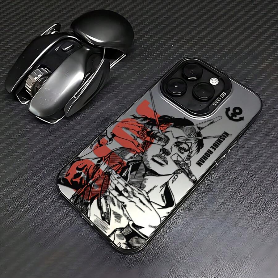 Funda para teléfono con diseño moderno de personaje de compatible con modelos de 17, 16E, 16, 15, 14, 13, 12, 11 Pro X RXS 8 Plus.Presenta un acabado mate, diseño anti-caídas y estampados de dibujos animados, proporcionando una protección elegante para smartphones.Es17 17promax. - Negro - Ver 1