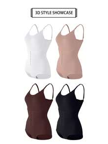 1pc High Waist Snap Closure Shapewear Bodysuit, Tummy Control Waist Cincher, Butt Lifter, Body Shaper For Women - Black - View 9