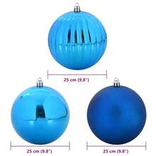 Christmas Bauble Set 3 Pcs Blue - Blue - View 6
