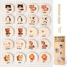 1 Set Children's Wooden Memory Matching Puzzle Game Set (4 Themes: Dinosaur/Number/Transportation/Animal) - Parent-Child Interactive Early Education Toy, Gift For Boys & Girls, Fun Thinking Training Tabletop Game, Children Interactive Game - Multicolor - View 9