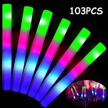 Mother's Day  Glow Sticks Bulk - Pcs Foam Sticks Glow In Dark Party Supplies With 3 Modes Flashing Effect, Glow Batons Party Favors Party Wedding Birthday Concert Halloween,Easter - 白色 - 查看 11