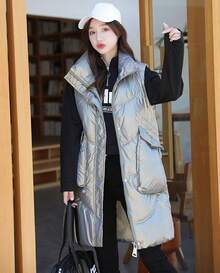 Women Winter Coats - Grey - View 3