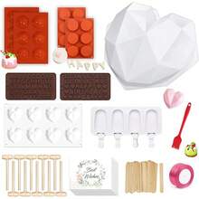 Luvan Set de 76 Moldes de Silicona para Chocolate, Kit de Repostería Flexible Antiadherente, para Chocolate,Caramelos, Postres y Manualidades, Sin BPA, Apto para Microondas, Horno y Lavavajillas - blanco - Ver 13