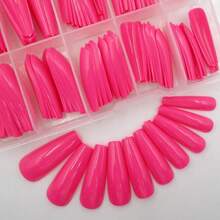 100pc Colored Coffin Press On Nails Long Ballerina False Fake Nail Tips Rose Red Full Cover Manicure Design Acrylic Nails For Women Teen FFgirls (Rose Red){Inchcolor_nameinch:InchRoseRedinch} - 玫瑰紅色 - 查看 3