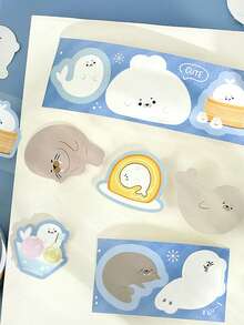 1卷合成纸模切和纸胶带，极地邮件系列，可爱动物主题剪贴簿胶带 - 彩色 - 查看 5