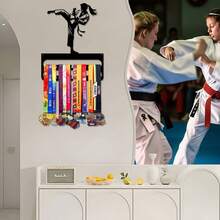 1pc Taekwondo Medal Display Rack, Metal Wall Decor Storage Rack, Athlete Gift