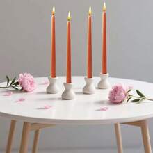 10 Inch Orange Taper Candles-Set Of 4 Tapered Candle, Tall Candlesticks,Conical Stick Candles,Less,For Home Dinner, Party, Wedding, Halloween, Christmas (Orange, 10inch){Inchcolor_nameinch:InchOrangeinch,Inchsize_nameinch:Inch10inchinch} - oranye - View 5