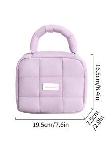 1个格子图案可爱化妆包，便携式马卡龙色极简化妆包，Y2K防水带提手洗漱包，可爱化妆包/化妆袋/护肤包/洗漱包，大容量化妆品和洗漱包，适合学生、女性，方便旅行时收纳化妆品和洗漱用品，旅行必备，邮轮必备，宿舍必备 - 彩色 - 查看 16