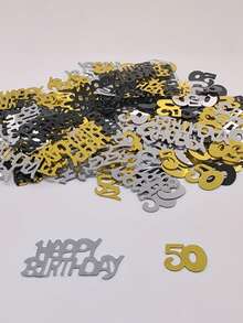 400pcs/Pack Birthday Party Decorative Confetti, 18/30/40/50/60th Anniversary Confetti, Birthday Decor, For Tabletop Scattering, Happy Birthday, Glitter Sprinkle, Anniversary, Valentine's Day, Holiday Celebration, 18th Anniversary, 30th Anniversary, 50th Anniversary, 40th Anniversary, 60th Anniversary, Bachelor Party, Retirement Party, Wedding Toss, Perfect For Holiday Celebration, Wedding Anniversary And Party DIY Decoration