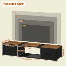 Smusei Floating TV Stand Wall Mounted TV Console Modern Floating Entertainment Center TV Shelf Cabinet With Drawers For Under TV Storage, Living Room, Bedroom, Rustic Brown And Black - 預設 - 查看 2