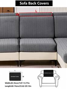 1pc Stretch Thickened Warm Sofa Cover, Non-Slip Full Coverage Sofa Seat Cover, Suitable For All Seasons, Fabric Thickened Sofa Slipcover, Machine Washable, Pet Friendly, Protects Sofa, Adjustable For Corner Sofa, Applicable To Bedroom, Office, Living Room Combination And L-Shaped Sofa Blanket And 1/2/3/4 Seat Covers - Dark Grey - View 15