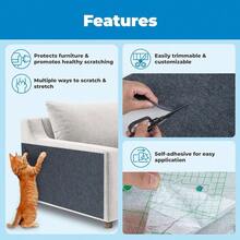 TFKI Catify Cat Scratcher Fun Interactive Scratchers Claw  Furniture Saver Indoor Play Support Natural Cat Behaviors Heavy Duty - Gray 39.4 X 15.8 - 灰色394x158 - 查看 5