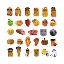58pcs Face -Winning Smile-Chicken Nugget Meme Stickers - 彩色 - 查看 4