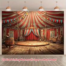 2D 横幅 1 件 马戏团帐篷横幅 - 复古马戏团主题派对装饰，红白条纹，适用于生日、婚礼和嘉年华的马戏团装饰 - 全年适用挂毯，适合家庭、办公室和各种活动 - 耐用涤纶面料，室内/室外均可使用，活动背景布 - 彩色 - 查看 5