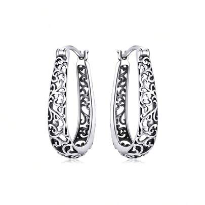 1 Paio di Orecchini in Argento Sterling S925 Vintage con Motivo a Vite, Gioielli Fini di Classe Elegante, Regalo per Donna, Regalo di Compleanno