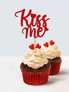 20/10 món đồ trang trí bánh ngày Valentine: Đồ trang trí bánh cupcake hình trái tim, môi và nụ hôn của thần Cupid lấp lánh, trang trí bánh kem chủ đề ngày Valentine cho tiệc cưới. - Nhiều màu - Xem 3