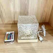 1pc 16-Color LED Night Light, Christmas Decor, Room Decor, With Remote Control - Decorative Art Wave Projection Lamp, USB Powered Electronic Light, Home, Dorm, Bedroom Decor With Purple Light, Excellent Effect