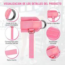 2PCS Grilletes para Tobillo Gym Mujer con Soporte para Talón, Correas de Tobillo de Fitness Ajustabl, Bandas de Tobillo para Entrenamiento para Ejercicios de Piernas, Glúteos para Hombres y Mujeres - Mezclado - Ver 4