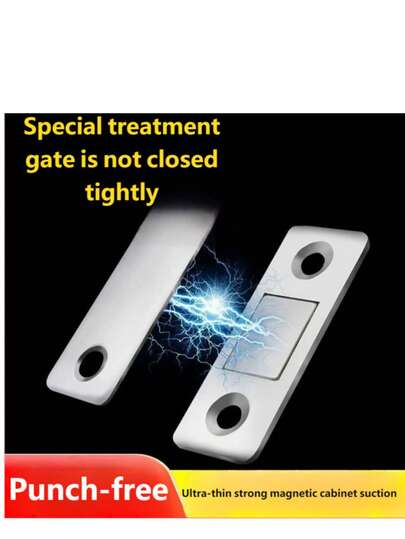 Ultra Thin Magnetic Door Latch, Powerful Suction Force, Invisible Magnetic Tape, Very Suitable For Bedroom Wardrobe Doors, Kitchen Cabinet Doors, Drawers, Sliding Doors, Pet Door Magnetic Locks, To Prevent Door Sliding, Suitable For New Furniture, New House Decoration