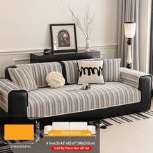 1件装自然灵感直边沙发套，宠物友好，防滑防刮，可机洗，耐用防褪色，全覆盖防滑耐磨，适用于单人/双人/三人/四人沙发，客厅和卧室适用 - 灰色 - 查看 13