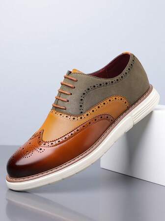 Men's Slip-On Leather Shoes, Fashionable British Style Casual Leather Shoes For Men