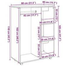 vidaXL Kleiderständer Altholz-Optik 80x40x110 Cm Holzwerkstoff - Giallo - Visualizzare 10