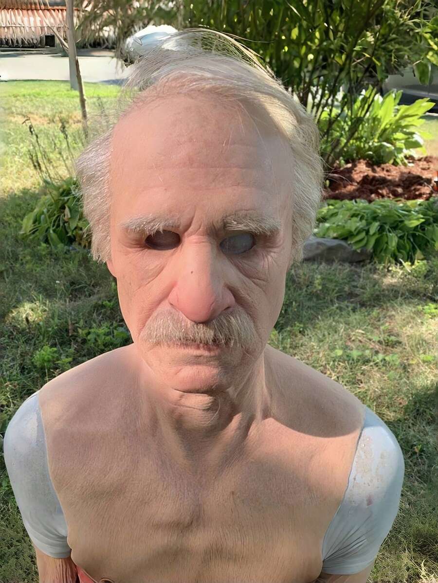 3D硅胶老人面具，成人硅胶面具，男士逼真乳胶面具，全头恐怖乳胶面具，恐怖节日头饰，老妇人乳胶面具，适合角色扮演、节日、派对