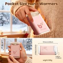 USB Rechargeable Hand Warmer, Equipped With 3000 MAh Battery, One-Second Start-Up Fast Heating, Double-Layer Four-Side Heating, Digital Display Of Power, Five Adjustable Temperatures, Mini Portable Hand Warming Devices - Hồng - Xem 6