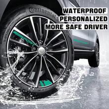 Pincuttee 14pcs Car Decal Stickers,Wheel Rim Decal Sticker,Sport Logo Reflective Stickers,Sport Emblem Car Rear Bumper Sticker,Rear Mirror Decals For Vehicles(Red,14PCS)