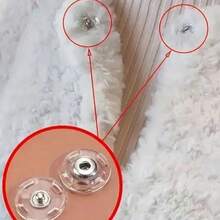 10Pairs/20Pcs Clear Invisible Snap Buttons For Cardigans And Jackets - Large Transparent Plastic Fasteners With Subtle Round Clasp, Perfect For Knitwear And Outerwear, Easy To Sew-In For Secure Fastening, Sewing Accessories - 彩色 - 查看 4