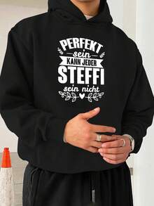 Herren Plus Size Hoodie - Lässiger Pullover mit deutschem Text, nicht dehnbarer Stoff, geeignet für denäglichen und formellen Gebrauch - JPH-9 Casual Street Essential, Pullover Hoodie, bequeme Kleidung, lockere Passform, langlebige Freizeitkleidung, PLUS SIZE, Plus Size Freizeitset, Pullover mit Aufklebern, Zöliakie Plus Size, schwarzer kapuzenloser Sweatshirt für Männer, kapuzenloser Sweatshirt, schwarzer kapuzenloser Jumpsuit für Männer, kapuzenloses-Shirt - Schwarz - Übersicht 12
