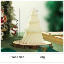 1pc 4-Tier Christmas Tree Shaped Candle, Scented Candle Decor For Birthday Party, Home Tabletop, Large/Medium/Small Size Candle, Holiday Gift - Multicolor - View 5