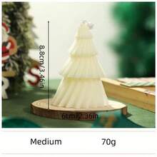 1pc 4-Tier Christmas Tree Shaped Candle, Scented Candle Decor For Birthday Party, Home Tabletop, Large/Medium/Small Size Candle, Holiday Gift - Multicolor - View 12