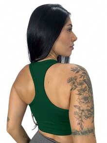 Top Fitness Racerback With Removable Padding - Green - View 2