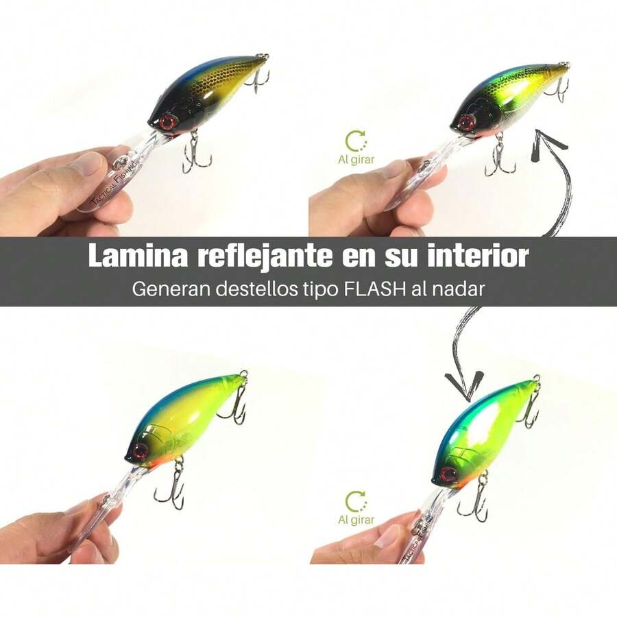 TACTICAL FISHING 4 Piezas - Kit de Curricanes 12.5cm 20.5g para Pesca Profunda.Incluye los 4 señuelos. - 1 - Ver 1