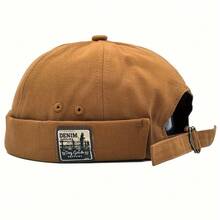 Xlamulu Vintage Docker Hat - Adjustable, Breathable Brimless Cap With Forest Patch, Lightweight And Hand Washable - Casual Sailor Hat Men And Women, Available In Khaki, Olive Green, And Purple - 棕色 - 查看 9