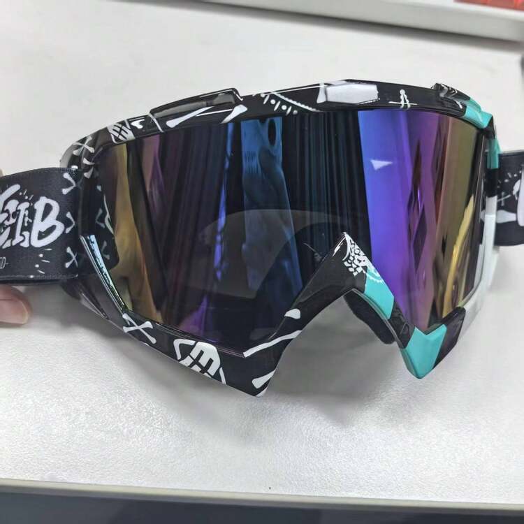 男女通用 PC 镜片摩托车护目镜，户外运动防护眼镜，防风防沙护目镜，适用于一般装饰用途 - 聚碳酸酯镜框，无屈光度 - 彩色 - 查看 17