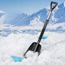 Set de lopată de zăpadă de iarnă cu instalare detașabilă, lopată împingătoare de zăpadă groasă, răzuitor de zăpadă auto - Negru - Vizualizare 5