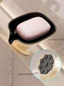 1pc Soap Dish - Luxury Suction Cup Soap Holder, Bathroom Storage Rack, Suitable For Bathroom Countertop Bathroom Accessories Bathroom Tools