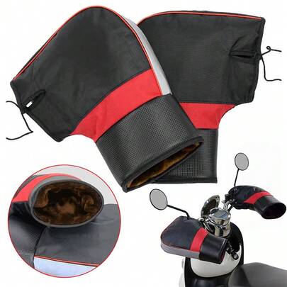 2 Pairs Waterproof Motorcycle Bike Scooter Gloves Hand Muffs Mitts Cover Warm Handle Bar