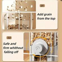 Hanging Automatic Pet Feeder/Waterer, Gravity Cat Automatic Feeder Waterer With Container Bowl, For Cages