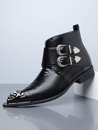 Men's Leather Shoes, British Style Business Casual Dress Shoes, Fashionable Pointed Toe, Versatile
