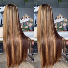 Uveous Straight Lace Front Wig Human Hair 5x5 Pre-Pulled With Baby Hair 180% Density Lace Close Up Human Hair Wig Women Natural Black 13X4 Upgraded HD Lace Front Wig Straight Lace Front Wig Human Hair 4x4 Glueless Wear & Go Wigs Human Hair Pre Plucked 28 Inch Highlight Ombre Lace Front Wig - S4/27 - 查看 3