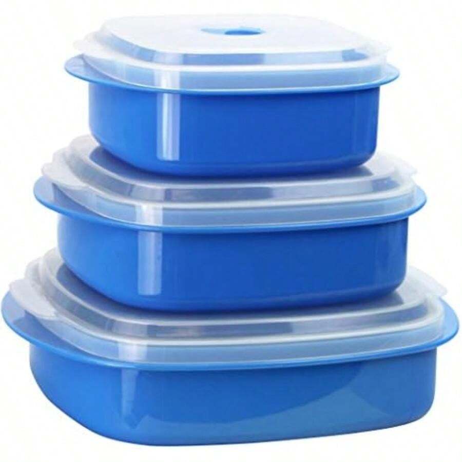 Calypso Basics por Reston Lloyd Utensilios de cocina para microondas, 6 piezas, vaporera y almacenamiento, color negro, , 1(Celeste) - Tipo 9 - Ver 1