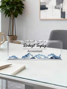 Personalized Acrylic Desk Nameplate With Succulent Floral Design,Contemporary Style Office Decor, Ideal For Bedroom, Custom Name Psychologist Office Sign For Desk, Non-Electric, Perfect For Christmas And Halloween Gifts - Multicolor - View 32