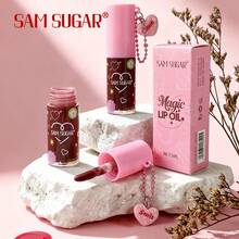 SAM SUGAR Aceite labial 3D en forma de corazón, brillo labial hidratante para difuminar las líneas de los labios, esencia de tinte líquido labial con infusión de agua, apto para todos los tonos de piel, excelente regalo para las fiestas - Multicolor - Ver 7