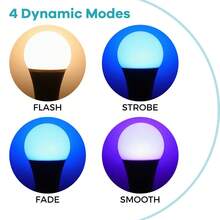 25W LED Smart Bulb RGB With Remote Control E27/E26 Colorful Indoor 220V/110V Multi-Color Changing Dimmable Recessed Ceiling 5W Bedroom Holiday Night Decoration 15W 4 Flashing Modes Party Bar Spotlight 20W Living Room Gaming Backlight Atmosphere Light 10W - RGB Bulb-with 24key Remote(E27/E26) - View 5