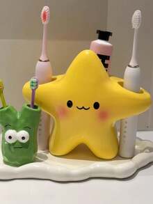 1个星形牙刷架，壁挂式浴室洗手池牙刷架 - 彩色 - 查看 2